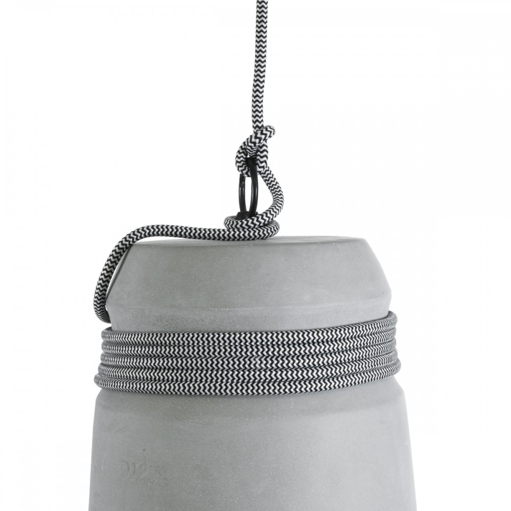 GloboStar® FELINI 01321 Μοντέρνο Industrial Κρεμαστό Φωτιστικό Οροφής Μονόφωτο 1 x E27 AC220-240V IP20 - Φ20 x Υ26cm - Γκρι Τσιμέντο Καμπάνα - 5 Χρόνια Εγγύηση