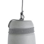 GloboStar® FELINI 01321 Μοντέρνο Industrial Κρεμαστό Φωτιστικό Οροφής Μονόφωτο 1 x E27 AC220-240V IP20 - Φ20 x Υ26cm - Γκρι Τσιμέντο Καμπάνα - 5 Χρόνια Εγγύηση