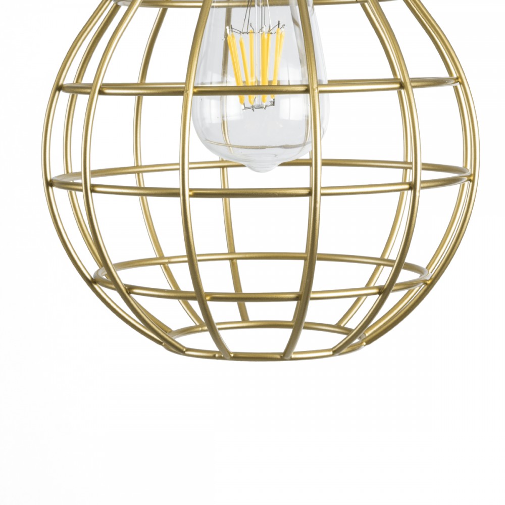 GloboStar® DURANT 01325 Μοντέρνο Industrial Κρεμαστό Φωτιστικό Οροφής Μονόφωτο 1 x E27 AC220-240V IP20 - Φ20 x Υ35cm - Γκρι Μπεζ Τσιμέντο Πλέγμα - 5 Χρόνια Εγγύηση