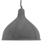 GloboStar® GIRARD 01326 Μοντέρνο Industrial Κρεμαστό Φωτιστικό Οροφής Μονόφωτο Γκρι Τσιμέντο Καμπάνα Φ29 x Y23cm