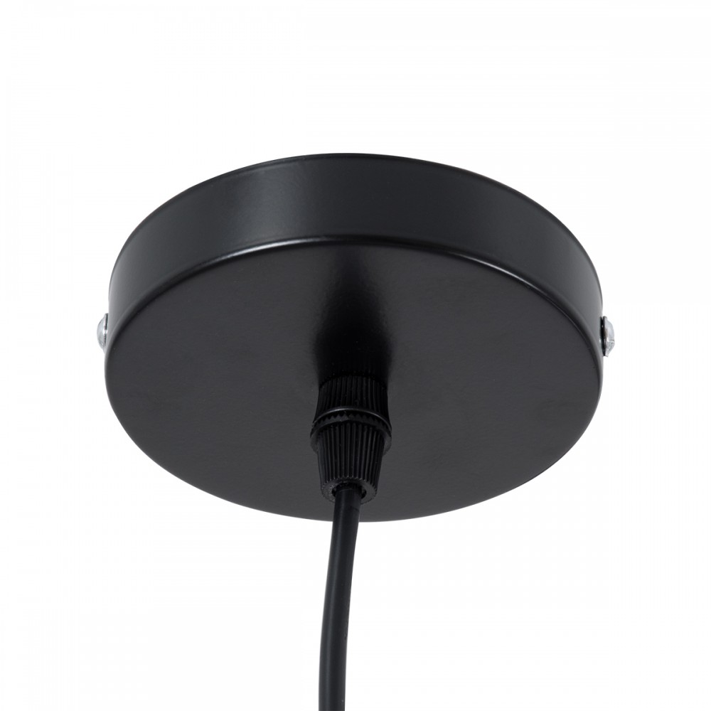 GloboStar® CALYPSO 01334-C Μοντέρνο Κρεμαστό Φωτιστικό Οροφής Μονόφωτο 1 x E27 Μαύρο - Χρυσό Μεταλλικό με Ξύλινη Βάση Καμπάνα Φ25 x Υ40cm