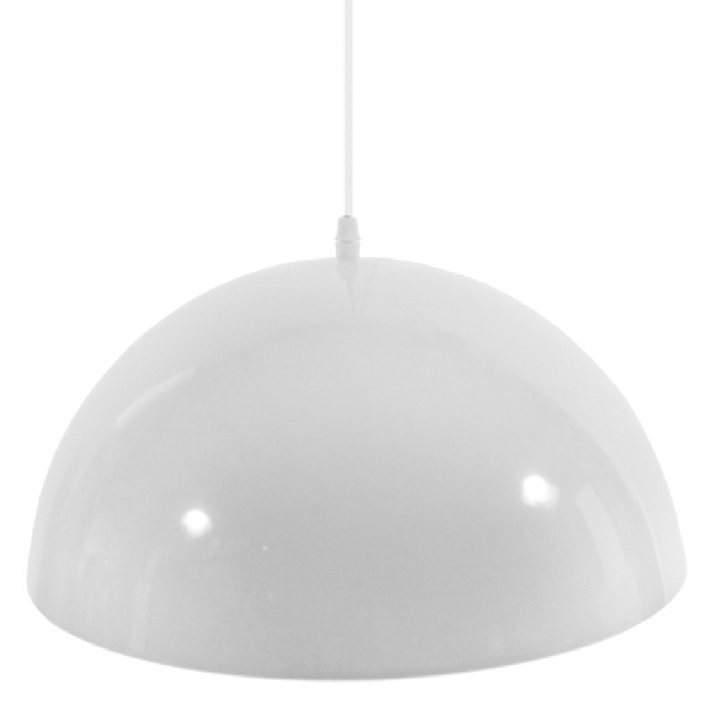 GloboStar® LUNE 01339 Μοντέρνο Κρεμαστό Φωτιστικό Οροφής Μονόφωτο Λευκό Χρυσό Μεταλλικό Καμπάνα Φ40 x Υ20cm