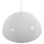 GloboStar® LUNE 01339 Μοντέρνο Κρεμαστό Φωτιστικό Οροφής Μονόφωτο Λευκό Χρυσό Μεταλλικό Καμπάνα Φ40 x Υ20cm