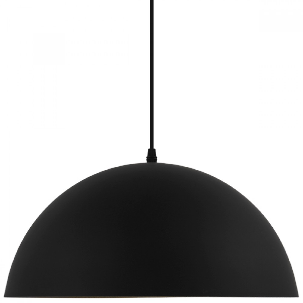 GloboStar® LUNE 01341 Μοντέρνο Κρεμαστό Φωτιστικό Οροφής Μονόφωτο Μαύρο - Χρυσό Μεταλλικό Καμπάνα Φ40 x Υ20cm