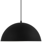 GloboStar® LUNE 01341 Μοντέρνο Κρεμαστό Φωτιστικό Οροφής Μονόφωτο Μαύρο - Χρυσό Μεταλλικό Καμπάνα Φ40 x Υ20cm