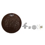 GloboStar® OCEANA 01358 Vintage Κρεμαστό Φωτιστικό Οροφής Μονόφωτο 1 x E27 Καφέ Ξύλινο Ψάθινο Rattan Φ40 x Υ40cm