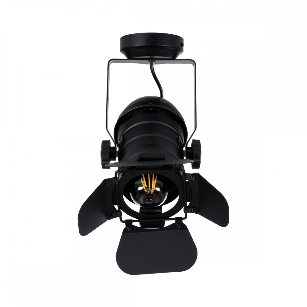 GloboStar® DETROIT 01372 Vintage Industrial Φωτιστικό Οροφής Μονόφωτο 1 x E27 Μαύρο Μεταλλικό Πλέγμα Μ23 x Π23 x Υ36cm
