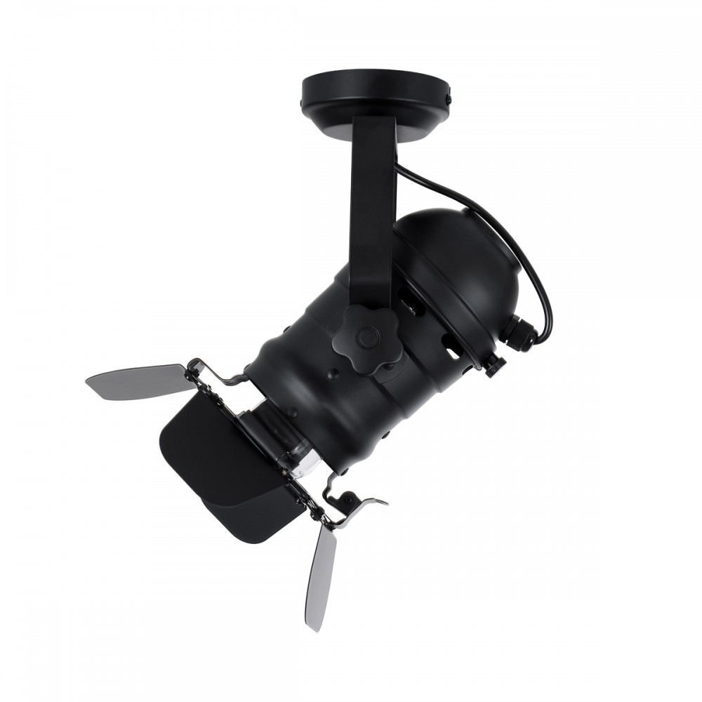 GloboStar® DETROIT 01372 Vintage Industrial Φωτιστικό Οροφής Μονόφωτο 1 x E27 Μαύρο Μεταλλικό Πλέγμα Μ23 x Π23 x Υ36cm