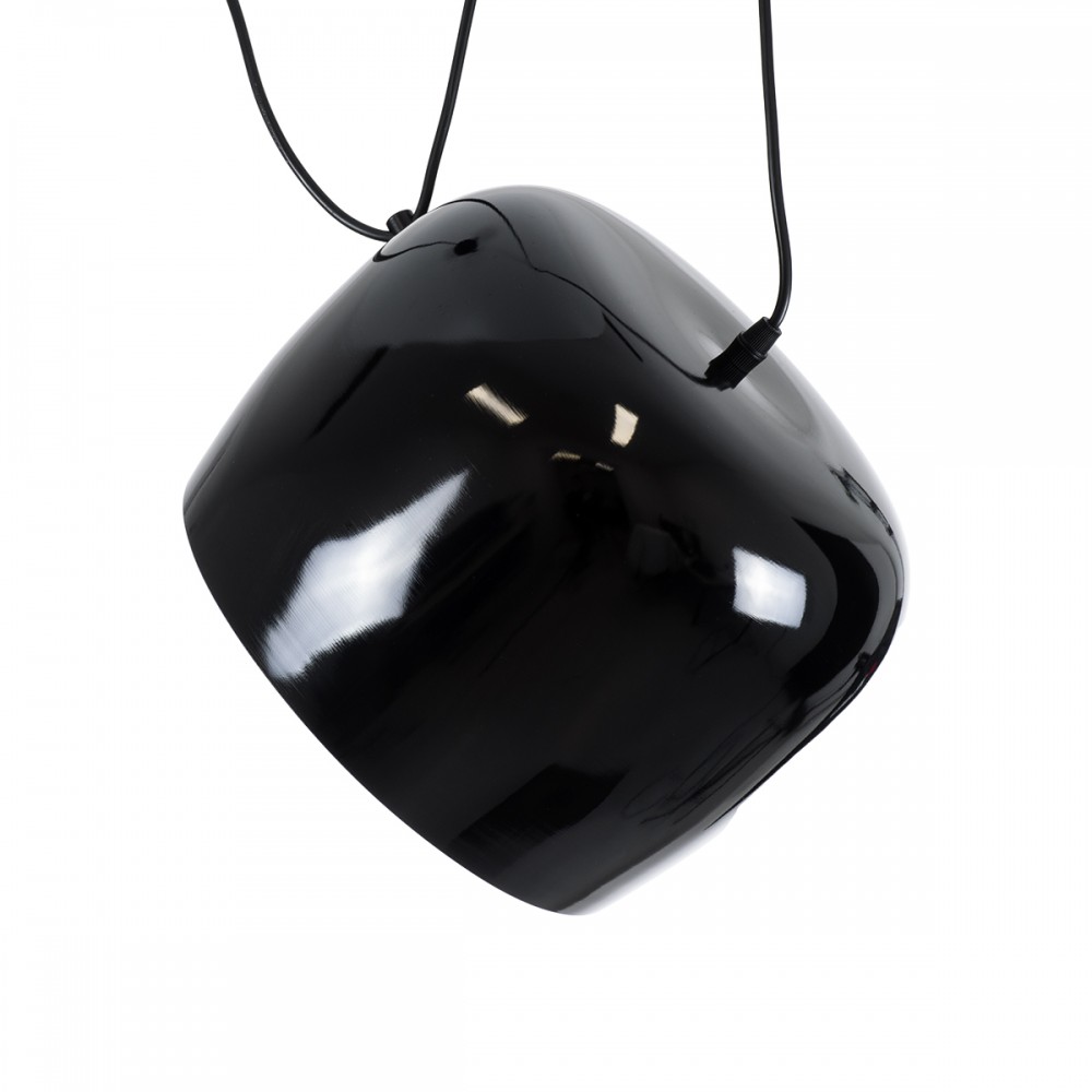 GloboStar® JASPER 01373 Μοντέρνο Κρεμαστό Φωτιστικό Οροφής Μονόφωτο 1 x E27 Μεταλλικό Μαύρο Λευκό Καμπάνα Φ26.5 x Υ20.5cm
