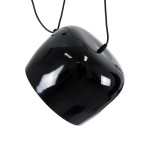 GloboStar® JASPER 01373 Μοντέρνο Κρεμαστό Φωτιστικό Οροφής Μονόφωτο 1 x E27 Μεταλλικό Μαύρο Λευκό Καμπάνα Φ26.5 x Υ20.5cm