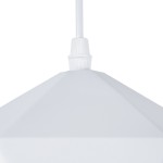 GloboStar® HEXAGON 01377 Μοντέρνο Κρεμαστό Φωτιστικό Οροφής Μονόφωτο 1 x E27 Λευκό Χρυσό Μεταλλικό Καμπάνα Φ21.5 x Υ15cm