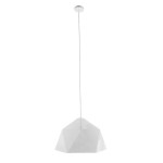 GloboStar® HEXAGON 01378 Μοντέρνο Κρεμαστό Φωτιστικό Οροφής Μονόφωτο Λευκό Χρυσό Μεταλλικό Καμπάνα Φ46 x Υ25cm