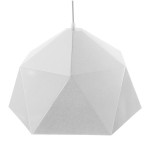 GloboStar® HEXAGON 01378 Μοντέρνο Κρεμαστό Φωτιστικό Οροφής Μονόφωτο Λευκό Χρυσό Μεταλλικό Καμπάνα Φ46 x Υ25cm