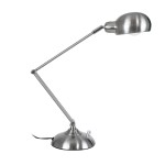 GloboStar® OFFICE CHROME 01393 Μοντέρνο Επιτραπέζιο Φωτιστικό Πορτατίφ Μονόφωτο 1 x E27 Χρώμιο Νίκελ Μεταλλικό Φ14 x Υ80cm