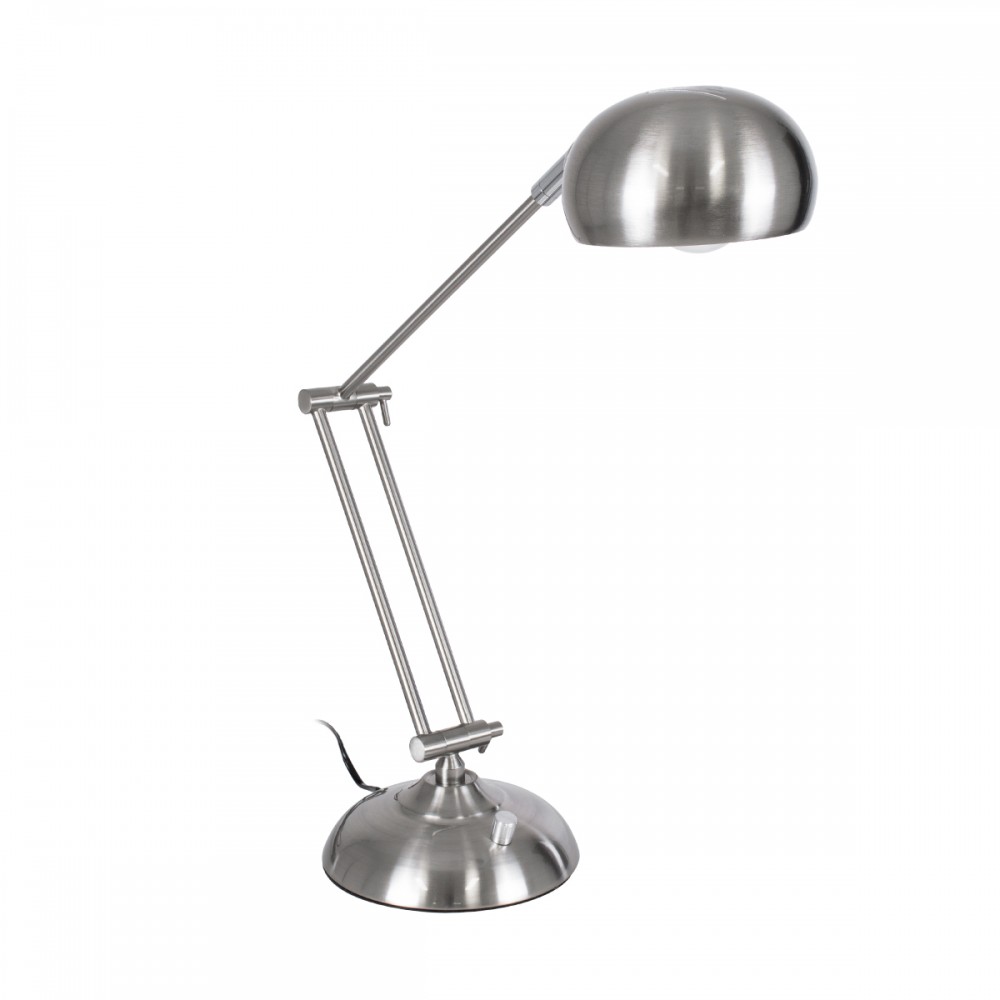 GloboStar® OFFICE CHROME 01393 Μοντέρνο Επιτραπέζιο Φωτιστικό Πορτατίφ Μονόφωτο 1 x E27 Χρώμιο Νίκελ Μεταλλικό Φ14 x Υ80cm