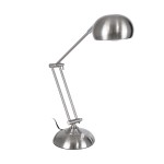 GloboStar® OFFICE CHROME 01393 Μοντέρνο Επιτραπέζιο Φωτιστικό Πορτατίφ Μονόφωτο 1 x E27 Χρώμιο Νίκελ Μεταλλικό Φ14 x Υ80cm