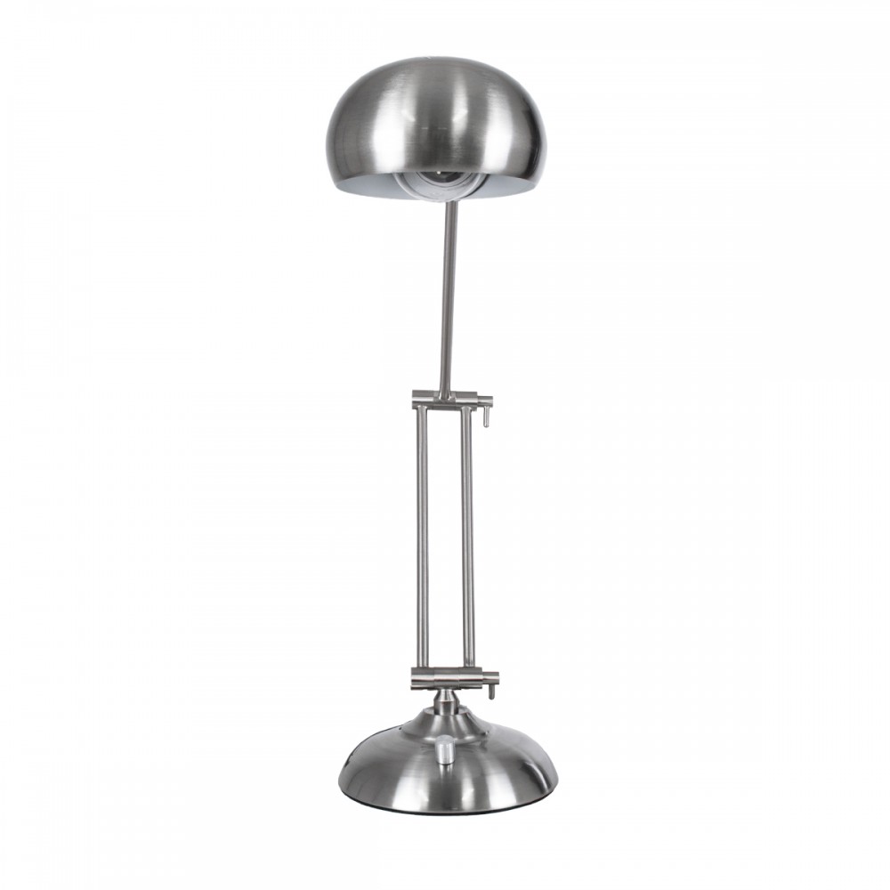 GloboStar® OFFICE CHROME 01393 Μοντέρνο Επιτραπέζιο Φωτιστικό Πορτατίφ Μονόφωτο 1 x E27 Χρώμιο Νίκελ Μεταλλικό Φ14 x Υ80cm