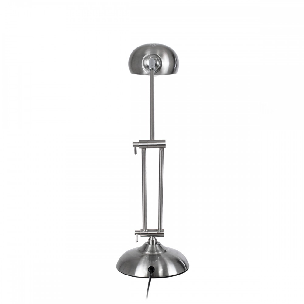GloboStar® OFFICE CHROME 01393 Μοντέρνο Επιτραπέζιο Φωτιστικό Πορτατίφ Μονόφωτο 1 x E27 Χρώμιο Νίκελ Μεταλλικό Φ14 x Υ80cm