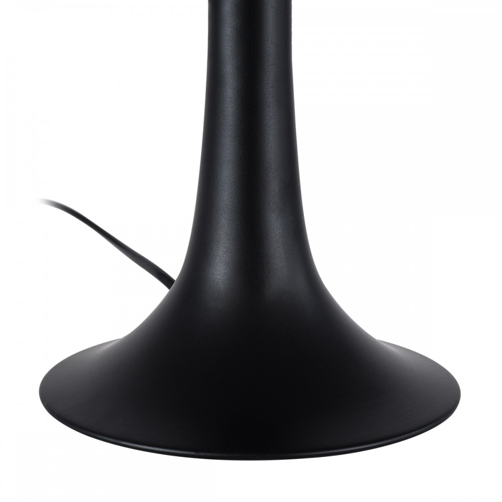 GloboStar® AMBROSIA BLACK 01394 Μοντέρνο Επιτραπέζιο Φωτιστικό Πορτατίφ Μονόφωτο Μεταλλικό με Μαύρο Καπέλο Φ25 x Υ46cm