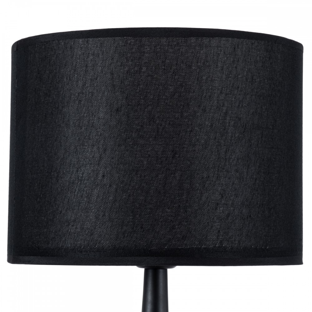 GloboStar® AMBROSIA BLACK 01394 Μοντέρνο Επιτραπέζιο Φωτιστικό Πορτατίφ Μονόφωτο Μεταλλικό με Μαύρο Καπέλο Φ25 x Υ46cm