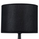 GloboStar® AMBROSIA BLACK 01394 Μοντέρνο Επιτραπέζιο Φωτιστικό Πορτατίφ Μονόφωτο Μεταλλικό με Μαύρο Καπέλο Φ25 x Υ46cm