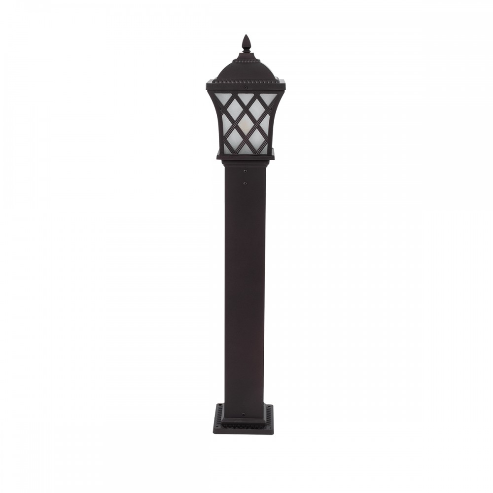GloboStar® SHELTER 01400 Vintage Φωτιστικό Δαπέδου Μονόφωτο 1 x E27 Καφέ Μεταλλικό Πλέγμα L19 x W19 x H100cm