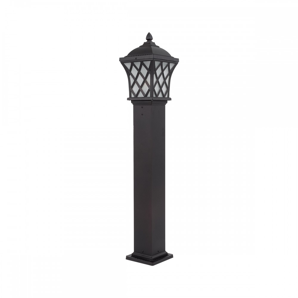 GloboStar® SHELTER 01400 Vintage Φωτιστικό Δαπέδου Μονόφωτο 1 x E27 Καφέ Μεταλλικό Πλέγμα L19 x W19 x H100cm