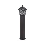 GloboStar® SHELTER 01400 Vintage Φωτιστικό Δαπέδου Μονόφωτο 1 x E27 Καφέ Μεταλλικό Πλέγμα L19 x W19 x H100cm