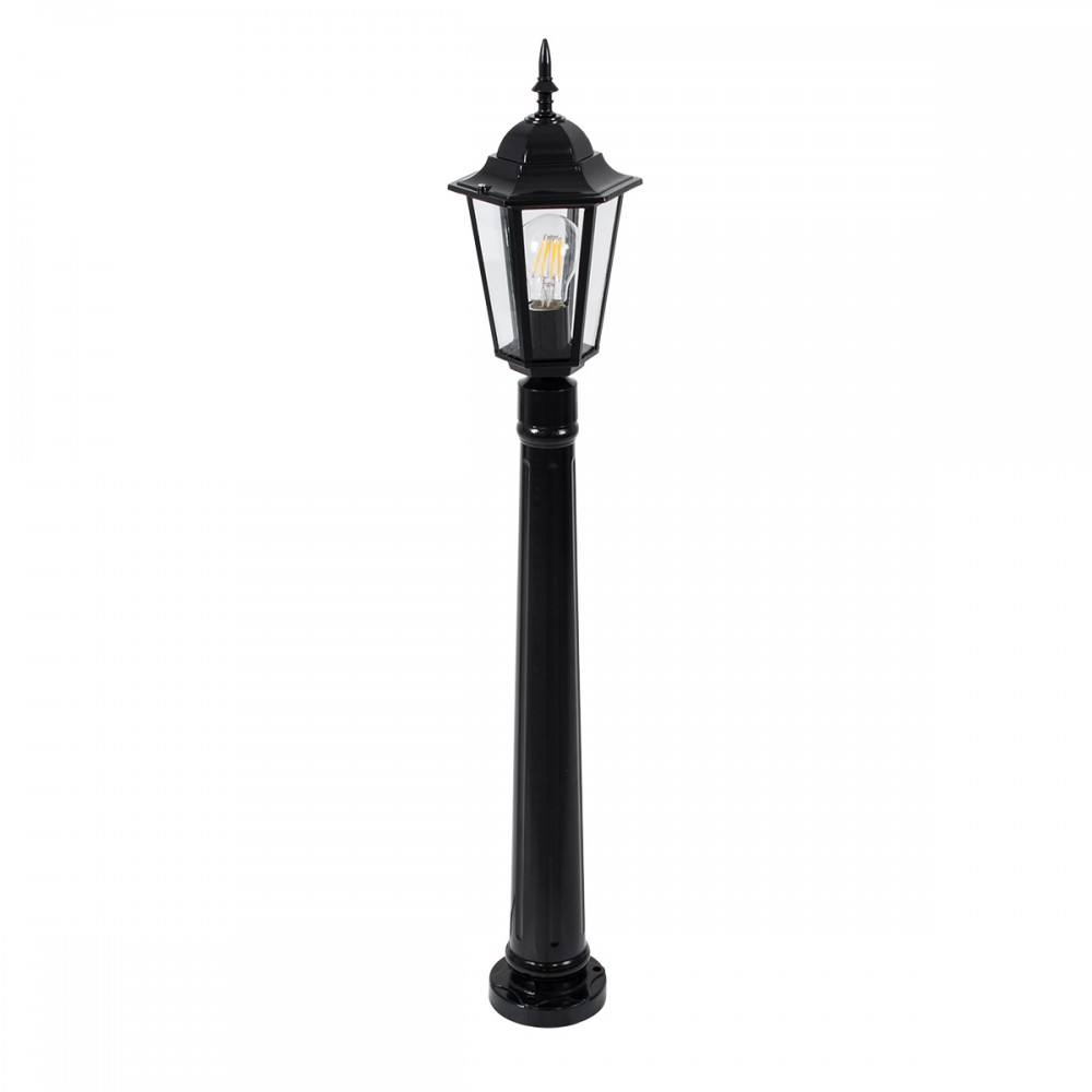 GloboStar® ELLIPSE 01401 Vintage Φωτιστικό Δαπέδου Μονόφωτο 1 x E27 Μαύρο Μεταλλικό Πλέγμα L17 x W16 x H105cm