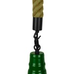GloboStar® CRANE 01408 Vintage Industrial Κρεμαστό Φωτιστικό Οροφής Μονόφωτο 1 x E27 Πράσινο Λευκό Μεταλλικό Καμπάνα Πλέγμα με Μπεζ Σχοινί Φ36 x Υ31cm