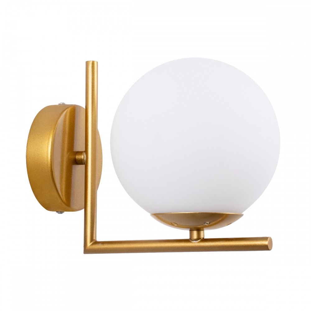 GLOBOSTAR® JADA 01426 Μοντέρνο Φωτιστικό Τοίχου - Απλίκα με Ντουί 1 x E27 AC 220-240V IP20 - Χρυσό & Λευκό - Μ15 x Π21.5 x Υ18cm