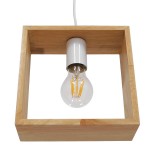 GloboStar® ELISE 01428 Μοντέρνο Κρεμαστό Φωτιστικό Οροφής Μονόφωτο 1 x E27 Μπεζ Ξύλινο Δρυς Μ20 x Π8 x Υ23cm