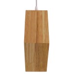 GloboStar® ELISE 01429 Μοντέρνο Κρεμαστό Φωτιστικό Οροφής Μονόφωτο 1 x E27 Μπεζ Ξύλινο Δρυς Μ26 x Π8 x Υ25cm