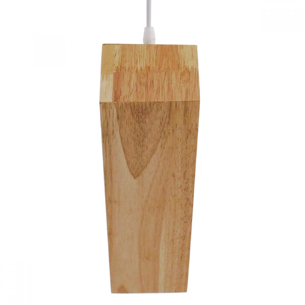 GloboStar® ELISE 01430 Μοντέρνο Κρεμαστό Φωτιστικό Οροφής Μονόφωτο 1 x E27 Μπεζ Ξύλινο Δρυς Μ29 x Π8 x Υ28cm