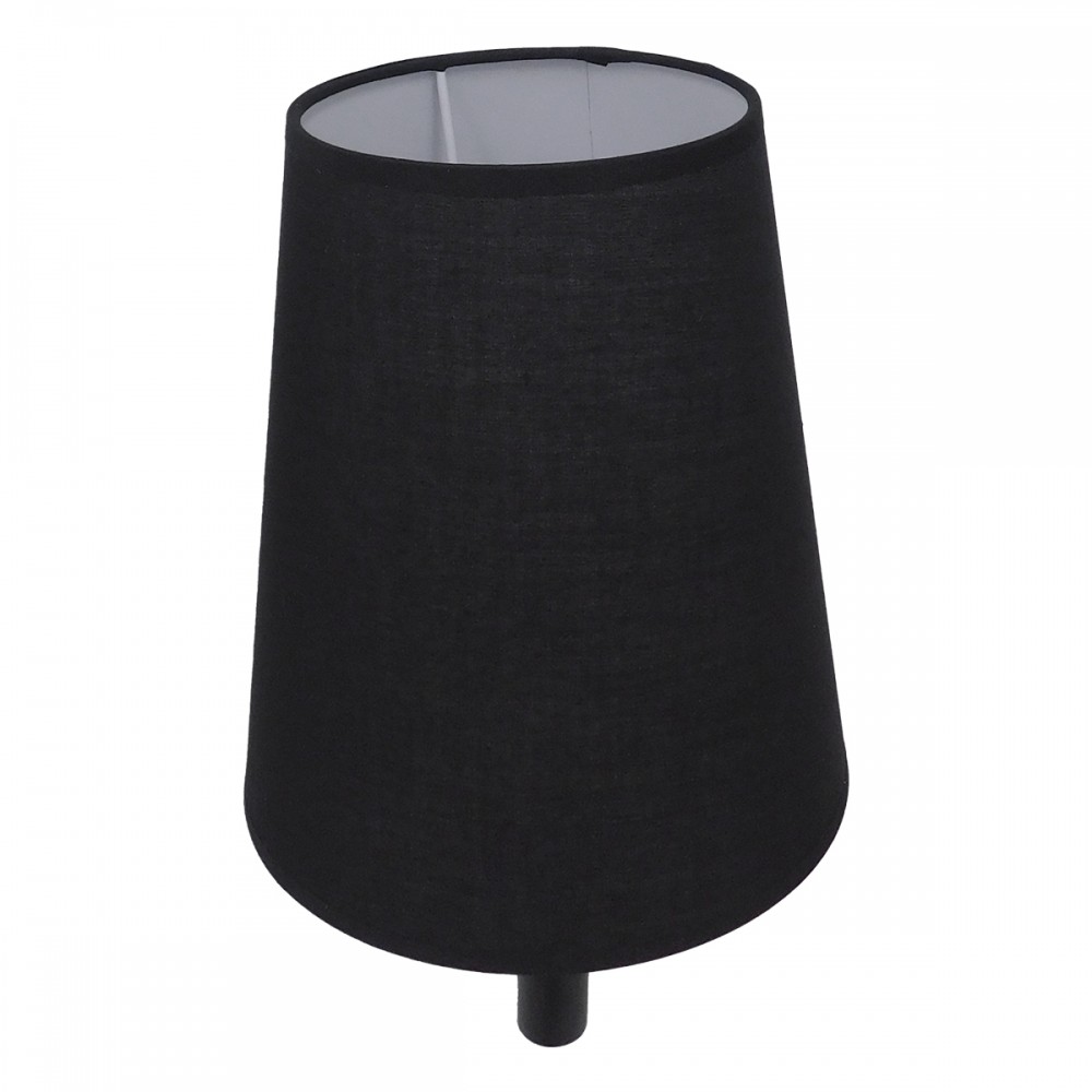 GloboStar® LYDFORD 01432 Μοντέρνο Φωτιστικό Τοίχου Απλίκα Μονόφωτο Μαύρο με Μπέζ Ξύλο Μεταλλικό Φ20 x Y36cm