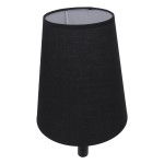 GloboStar® LYDFORD 01432 Μοντέρνο Φωτιστικό Τοίχου Απλίκα Μονόφωτο Μαύρο με Μπέζ Ξύλο Μεταλλικό Φ20 x Y36cm