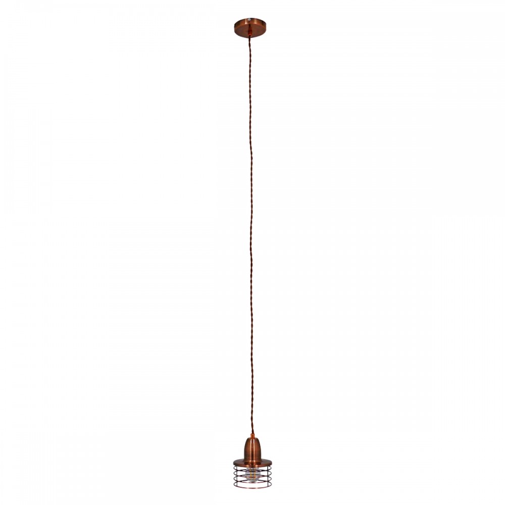 GloboStar® MANHATTAN 01453 Μοντέρνο Industrial Κρεμαστό Φωτιστικό Οροφής Μονόφωτο 1 x E27 Μεταλλικό Χάλκινο Καμπάνα Φ11 x Υ14cm