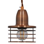 GloboStar® MANHATTAN 01453 Μοντέρνο Industrial Κρεμαστό Φωτιστικό Οροφής Μονόφωτο 1 x E27 Μεταλλικό Χάλκινο Καμπάνα Φ11 x Υ14cm