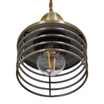 GloboStar® MANHATTAN 01455 Μοντέρνο Industrial Κρεμαστό Φωτιστικό Οροφής Μονόφωτο 1 x E27 Μεταλλικό Μπρούτζινο Καμπάνα Φ11 x Υ14cm