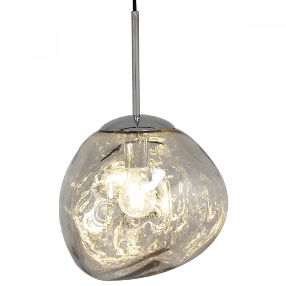 GLOBOSTAR® DIXAR 01460 Μοντέρνο Κρεμαστό Φωτιστικό Οροφής με Ντουί 1 x E27 AC 220-240V IP20 - Νίκελ Φιμέ - Μ28 x Π28 x Υ40cm