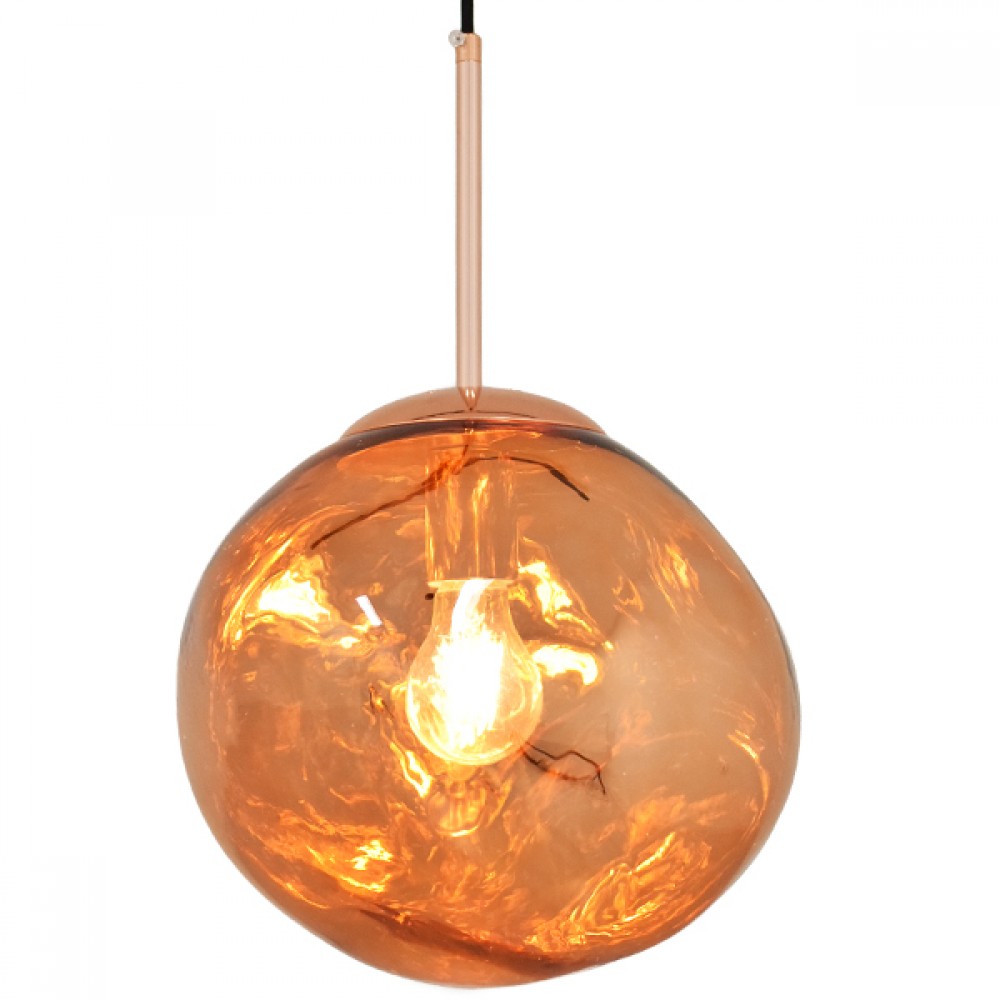 GLOBOSTAR® DIXAR 01461 Μοντέρνο Κρεμαστό Φωτιστικό Οροφής με Ντουί 1 x E27 AC 220-240V IP20 - Χάλκινο Φιμέ - Μ28 x Π28 x Υ40cm