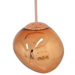 GloboStar® DIXAR 01461 Μοντέρνο Κρεμαστό Φωτιστικό Οροφής Μονόφωτο 1 x E27 Γυάλινο Χάλκινο Φ28 x Υ40cm