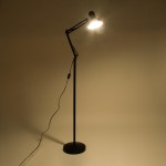 GloboStar® AUDREY 01468 Vintage Φωτιστικό Δαπέδου Μονόφωτο 1 x E27 Μαύρο Μεταλλικό Καμπάνα D15 x H190cm