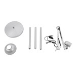 GloboStar® AUDREY 01469 Vintage Φωτιστικό Δαπέδου Μονόφωτο 1 x E27 Ασημί Μεταλλικό Καμπάνα D15 x H190cm