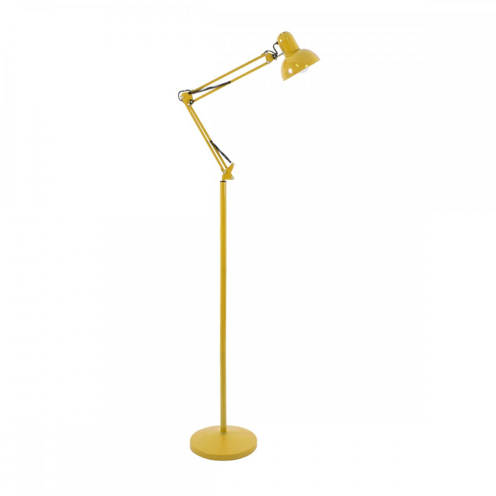 GloboStar® AUDREY 01472 Μοντέρνο Φωτιστικό Δαπέδου Μονόφωτο Μεταλλικό Κίτρινο Φ15 x Υ190cm