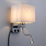 GloboStar® ELEGANT 01495 Μοντέρνο Φωτιστικό Τοίχου Απλίκα Μεταλλικό Χρώμιο Νίκελ με Λευκό Ύφασμα Δίφωτο 1xE27 - Ρυθμίζόμενο Σώμα Σπιράλ με CREE LED 3W Θερμό Λευκό 2700K - Διακόπτες On / Off Μ17 x Π21 x Υ43cm