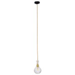 GloboStar® RUM 01514 Vintage Κρεμαστό Φωτιστικό Οροφής Μονόφωτο 1 x E27 Γυάλινο Διάφανο Φ14 x Υ23cm