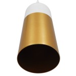 GloboStar® PALAZZO 01524 Μοντέρνο Κρεμαστό Φωτιστικό Οροφής Μονόφωτο 1 x E27 Λευκό - Χρυσό Μεταλλικό Καμπάνα Φ14 x Υ34cm