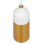 GloboStar® PALAZZO 01524 Μοντέρνο Κρεμαστό Φωτιστικό Οροφής Μονόφωτο 1 x E27 Λευκό - Χρυσό Μεταλλικό Καμπάνα Φ14 x Υ34cm