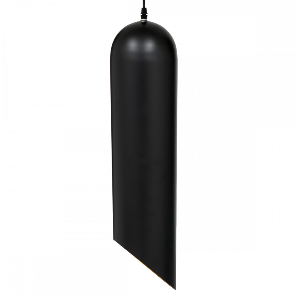 GloboStar® CARSON 01529 Μοντέρνο Κρεμαστό Φωτιστικό Οροφής Μονόφωτο 1 x E27 Μαύρο - Χρυσό Μεταλλικό Καμπάνα Φ15 x Υ68cm